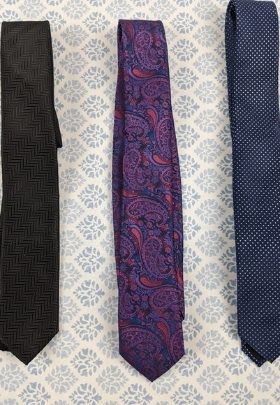 Lamountry lot of 3 ties Blue Purple And Black - Picture 2 of 3